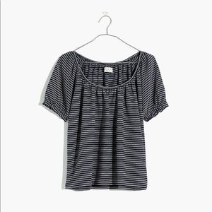 NWT Madewell Texture and Thread peasant stripe top